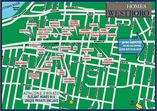 Ottawa Home Builder: Homes in Westboro - Luxury living in a green neighbourhood - Westboro Street Map