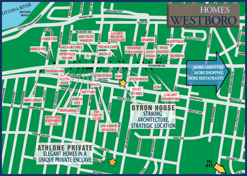 Ottawa Home Builder: Homes in Westboro - Luxury living in a green neighbourhood - Westboro Street Map
