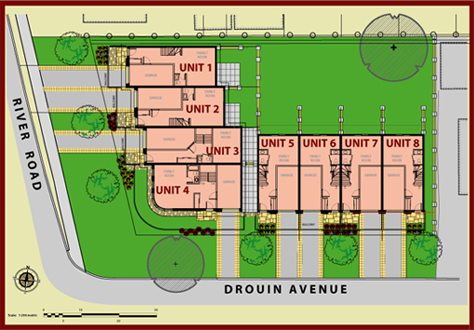 Ottawa Downtown Home Builder: The Town Homes on North River Road - New Town House/Site Plan